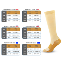 Chaussettes de compression de sport de couleur pure à tube long améliorer la santé des jambes Chaussettes de compression d'ions de cuivre