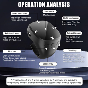 Phổ <span class=keywords><strong>Bluetooth</strong></span> 5.3 Điều Khiển Từ Xa Cho Màn Hình Cảm Ứng Điện Thoại Có Thể Sạc Lại Máy Ảnh Màn Trập Điều Khiển Ảnh Vòng Ngón Tay Grip - Product Image 3