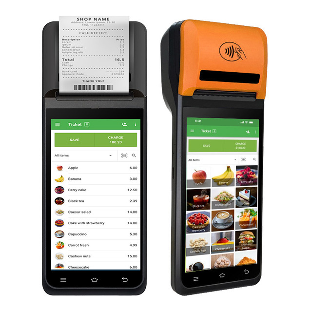 Noryox NB55 5.5 INCH 3GB+16GB Android 13 Handheld POS Terminal NFC Reader Bluetooth Wi-Fi USB Orange 58mm Thermal Paper Printer