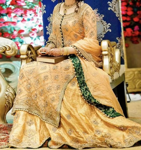 Último 2019 diseño pesado Zardozi bordado trabajo indio/pakistaní Kameez con vestido Lehenga para boda - Product Image 5