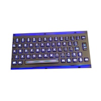 LED lampu latar USB mekanik industri kios Keyboard besi tahan karat berkabel logam dengan Trackball PC - 800TB 87 tombol