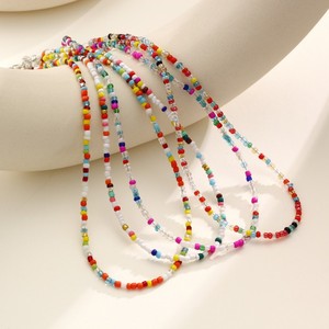 Mini collar de cuentas de semillas de cristal de 3mm colorido bohemio, joyería hecha a mano de arcoíris para mujer, <span class=keywords><strong>vida</strong></span> diaria de verano - Product Image 4