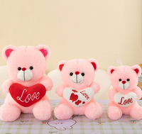 Boneka Beruang Hati Kartun Isi Kapas - Boneka Peluk Bordir Lembut untuk Hadiah Pesta Unisex 25-150cm Tersedia Grosir