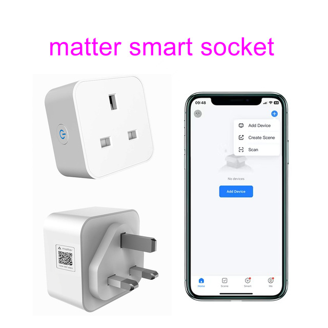 Matter Smart Socket Plug 10A/16A Alexa & Google Home Compatible Remote Control Timer US EU UK Plug Homekit Direct Connection