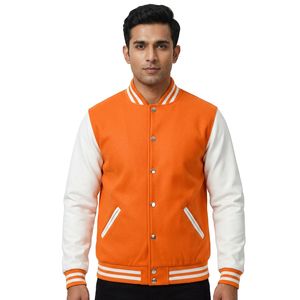 Veste universitaire de baseball personnalisée pour homme avec manches en cuir, broderie de haute qualité, faible MOQ, fabricant OEM, collection 2025 - Product Image 1
