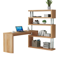 Estantería Esquinera de Diseño Moderno y Escritorio Integrado para Computadora y Escritura, Ideal para el Hogar