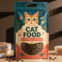 Sachet d'emballage personnalisé pour aliments pour animaux de compagnie, pochette refermable à fermeture éclair, résistant à l'humidité, pour chiens et chats, OEM ODM