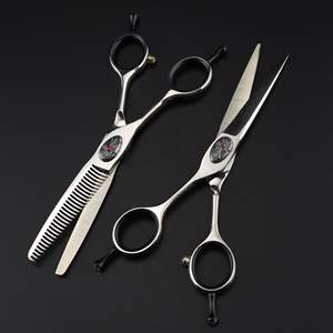 Tijeras de peluquería de 6.0 pulgadas para zurdos, de doble filo, con diseño de trébol y corazón, para corte de cabello, tijeras planas, tijeras dentadas para flequillo y tijeras de entresacar - Product Image 3