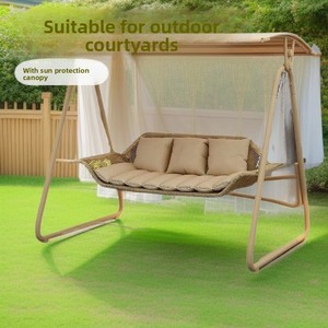 Silla Columpio de Ratán de Estilo Nórdico, Diseño Moderno y Lujoso, Ecológica, con Toldo, para Patio <span class=keywords><strong>Exterior</strong></span>, Balcón, Hogar - Product Image 1