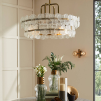 Lustre de plafond en verre transparent à 4 lumières de 35 pouces