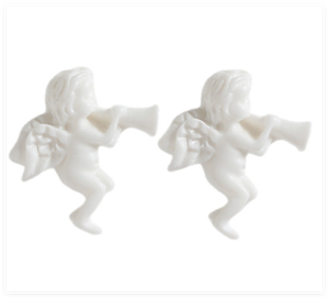 Pop stile barocco bianco piccolo angelo del bambino in resina <span class=keywords><strong>con</strong></span> ciondolo a forma di ala cabochon a schiena piatta per ciondolo collana di gioielli all'ingrosso alla rinfusa - Product Image 6