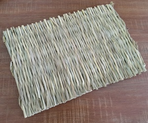 Motif solide tissé tapis de paille pour animaux de compagnie nid d'approvisionnement pour lapin cochon d'inde fournitures pour animaux de compagnie confortables et durables - Product Image 6
