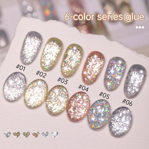 Esmalte de Uñas Brillante de 6 Colores, 15 ml, con Purpurina y Lentejuelas, Semipermanente, UV, Laca, Barniz, Herramienta de Manicura para Salón, Venta al Por Mayor - Product Image 5
