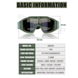 نظارات مضادة للرصاص من ANSI Z87.1 3 مجموعات من العدسات مقاومة للصدمات للرجال والنساء - Product Image 3