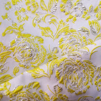 Nouveau tissu de robe métallique tissé à motif de fleur en brocart 2020