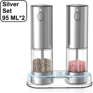 Stainless Steel Automatic Salt <b>Pepper</b> Shakers Set Electric <b>Grinder</b> Rechargeable Lithium Battery Adjustable Coarseness Dishwasher - Product Image 2