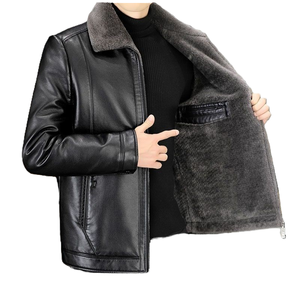 Chaqueta Bomber para Hombre, Estilo Urbano, Forro Polar, Gruesa y Cálida para Invierno y Otoño, Corta, con Estampado de Corazones, para Hombres de Mediana Edad - Product Image 1