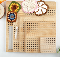 Ensemble de planches à bloquer en bambou pour le crochet avec épingles en acier inoxydable, tapis de blocage fait main pour les carrés Granny, idéal pour les amateurs de crochet