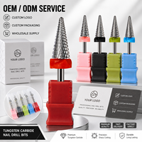 Embouts de perceuse à ongles professionnels en carbure de tungstène, pour enlever les cuticules, embouts de lime électrique pour manucure et pédicure