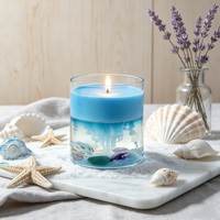 Handgemachte Doppelschichtige Ozean-Duftkerze Schlafzimmer Jelly-Kerze Schlafatmosphäre Aromatherapie Deko Urlaub Geburtstagsgeschenk