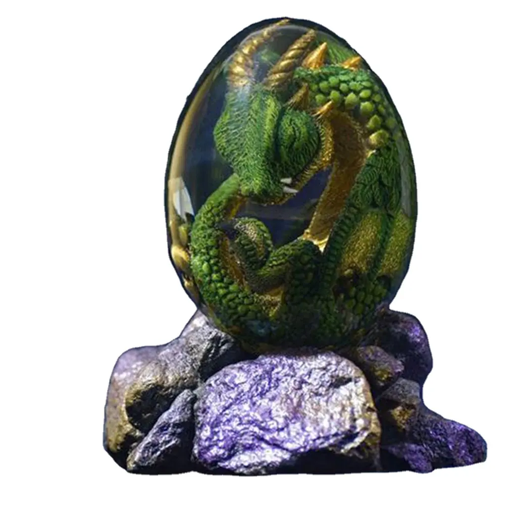 レジンクラフトルミナスデザイン溶岩ドラゴン卵お土産透明エポキシ樹脂