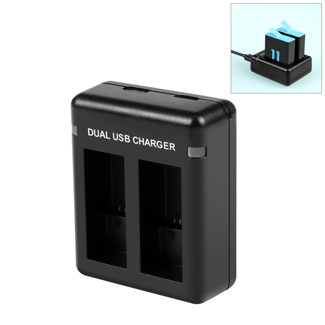 China Supplier PULUZ USB Dual Batteries Charger for HERO12 /11 /10 /9 Black Action Camera Battery Charger