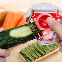 1Pc 3 In 1 Magische Trio Dunschiller Set Snijmachine Shredder Dunschiller Julienne Cutter Multi Peel Messen Rasp Keuken Gereedschap Accessoires
