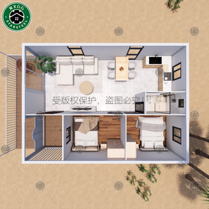 บ้านคอนเทนเนอร์กันน้ำแบบขยายได้ ขนาด 20 ฟุต 40 ฟุต โครงเหล็กแข็งแรง ติดตั้งง่าย - Product Image 6