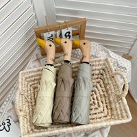 Parapluie manuel pliable en trois sections, élégant, en forme de tête de canard, protection UPF 50+, haut de gamme, unisexe, anti-UV, pour le soleil et la pluie