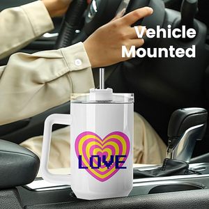 Sublimation Stainless <b>Steel</b> Tumbler Handle Straw Vacuum Insulated BPA Free 6-12 Hours Thermal Insulation Travel <b>Bottle</b> 40 oz - Product Image 5