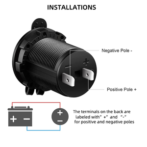 Toma de mechero de coche de 12V, Cargador <span class=keywords><strong>USB</strong></span>, adaptador de corriente, Salida para coche, barco, marino - Product Image 2