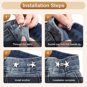 Ajustador de Cintura para Pantalones, Botones Removibles para Jeans Holgados Sin Necesidad de Coser, Clips para Pantalones, Broche de Moda - Product Image 6