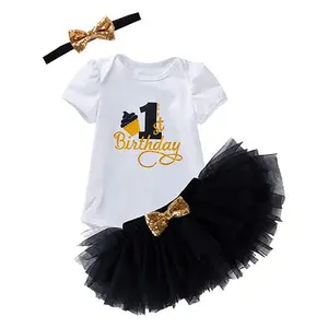 2024新しいプリンセス1年バプテスマ服Vestido Infantil Tutu Dress For Baby Girl DGHB-001