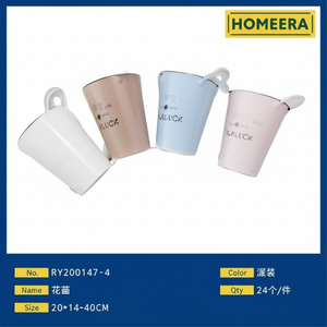 Commercio all'ingrosso 24-Pack bianco e kaki 20x14x40CM fioriere Decorative con manici eco-friendly foglio gigante per il giardinaggio domestico - Product Image 1