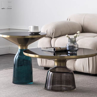 Table d'appoint pour canapé Modern Simply Fashion Design Home Corner Round Glass Small Table basse pour le salon