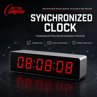 Horloge synchronisée Compas, synchronisation automatique de l'heure, horloge numérique électronique pour salles de classe, bureaux, hôpitaux, métal