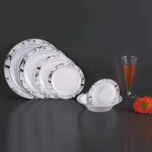 مجموعة عشاء بلاستيكية يمكن التخلص منها طبق مطعم قابل لإعادة الاستخدام مع ختم الدانتيل الساخن - Product Image 5