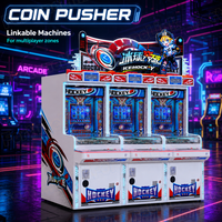 Machine d'arcade personnalisée OEM/ODM pour zones de jeux de centre commercial, construite comme une machine à pousser les pièces de monnaie, avec un cabinet facile à nettoyer et un système d'alimentation en pièces.