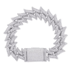 Collar Cubano con Incrustaciones de Diamantes de 16mm Estilo Hip-Hop y Brazalete de Cobre para Hombre, Joyería Exquisita, Venta al Por Mayor - Product Image 5