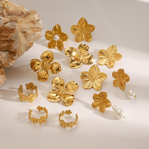 Pendientes de Perlas de Acero Inoxidable Yueli, Juego de Joyería para Uso Diario - Product Image 4