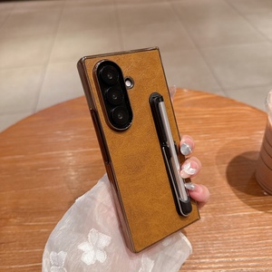 Fundas de Teléfono Móvil de Cuero PU con Electrochapado para Samsung Fold 8 3 4 5 6 7 con Stylus, Carcasa Protectora Antigolpes - Product Image 1