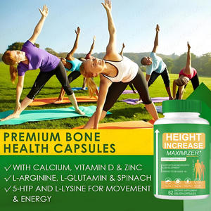 Capsules pour la croissance osseuse et l'augmentation de la taille avec calcium – Complément alimentaire naturel pour adolescents, pour grandir, santé et fitness - Product Image 6