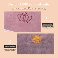 Ensemble de serviettes en microfibre à séchage rapide, absorbantes, double face, avec logo personnalisé, en gros, pour utilisation professionnelle en salon de beauté