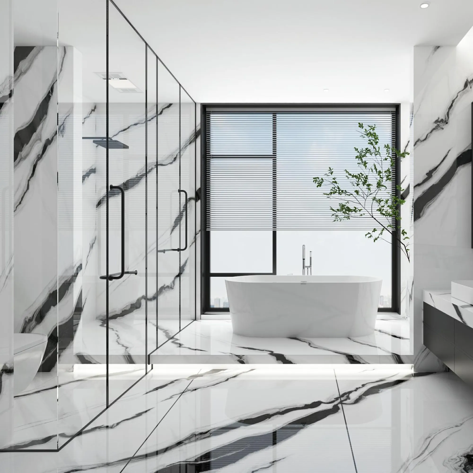 Natural Stone Look Full Polished Glazed Marble Slab Big Porcelanato Porcelain Ceramic Tiles Wall 1200x600 Panda White Tiles