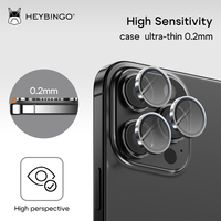 Film de protection d'objectif de caméra de téléphone portable en verre trempé pour Iphone 16 15 14 13 12 11 Pro Max Camera 9h Lens Protector