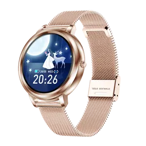 Akıllı saat VMK20 kan basıncı ve oksijen ölçümü kadınlar Android IOS su geçirmez nabız Tracker spor Smartwatch