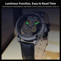 Montre de luxe étanche pour homme, automatique, avec tourbillon creux, bracelet en acier inoxydable doré, mouvement à quartz lumineux