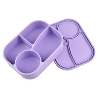 Boîte à lunch portable multifonctionnelle écologique pour enfants avec logo personnalisé, sans BPA, en silicone, pour boîte à lunch bento, boîte à lunch pour enfants