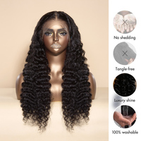 Perruques en cheveux vierges indiens bruts, densité 250, sans colle, lace front HD 13x4, Deep Wave, pré-épilées, nœuds blanchis