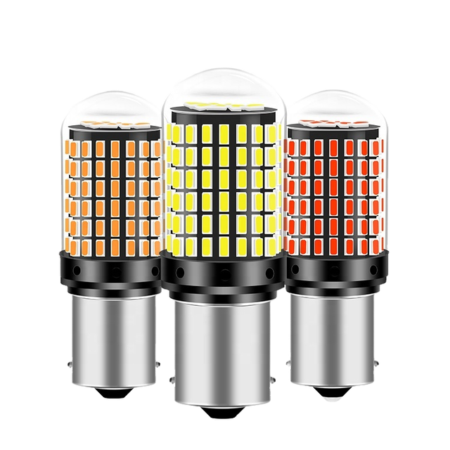 Canbus LED Bulb BA15S P21W | Ultra Bright SMD Corn Light for Car Brake Tail Turn Signal | No Error Hyper Flash Free | 12V 24V